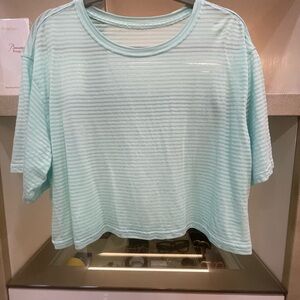 lululemon athletica Light Mint Striped Short Sleeve Tee Size 12